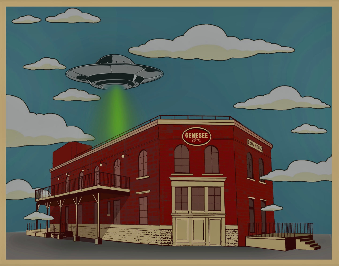 11 x 14 Print of UFO over Genesse Brewery