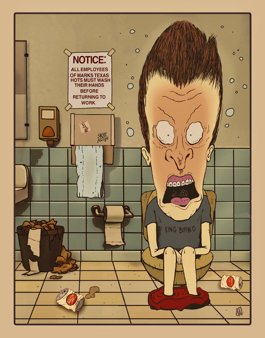 11 x 14 Print of Butthead at Marks Texas Hots